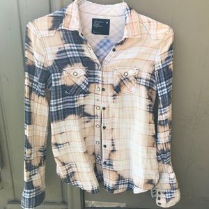American Eagle flannel button up. Size 8. Bleached